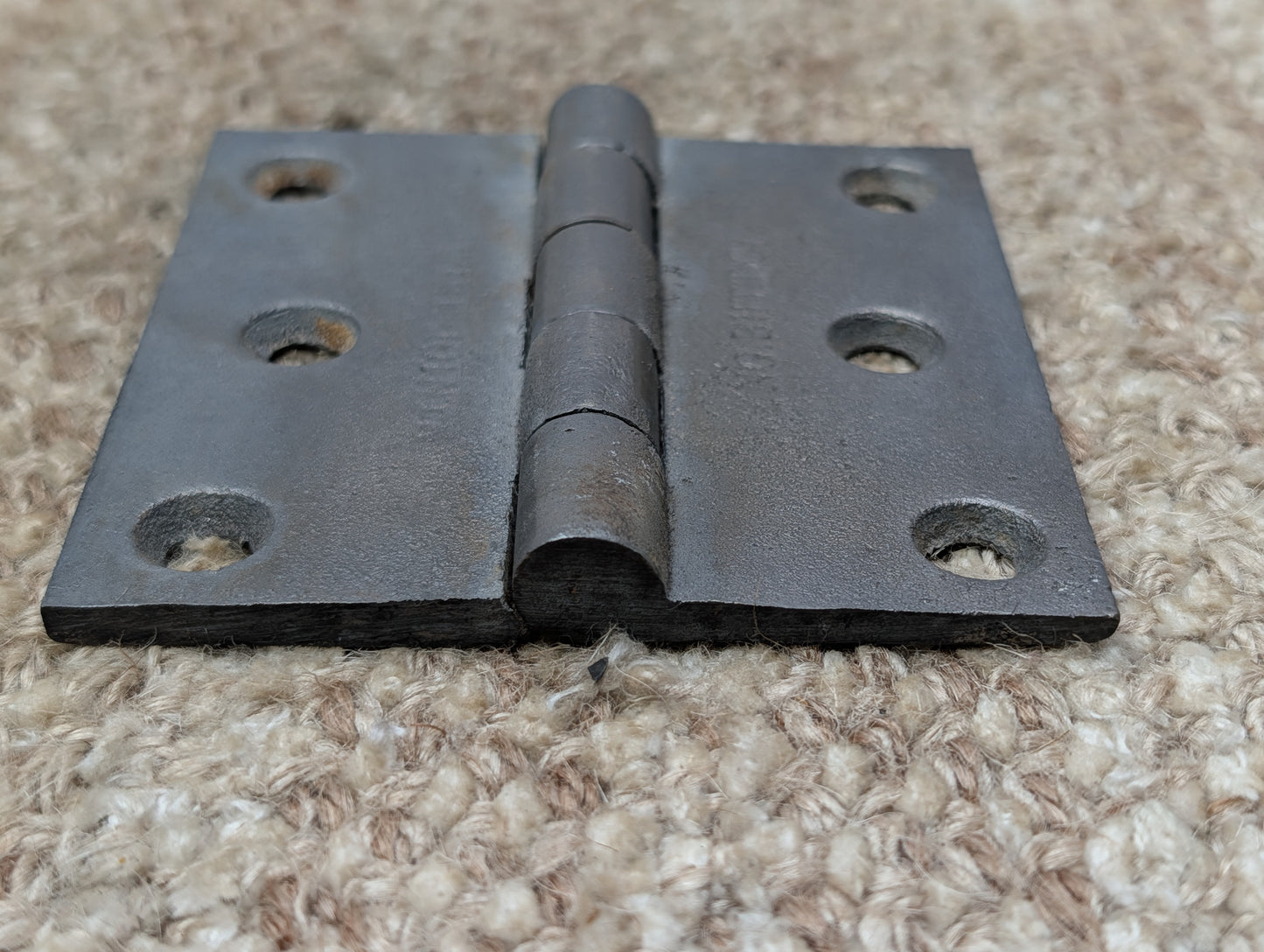 3 1/2" x 3 1/2" Antique ENG BUTT CO Cast Iron Butt Hinge Door Hardware-Single Hinge
