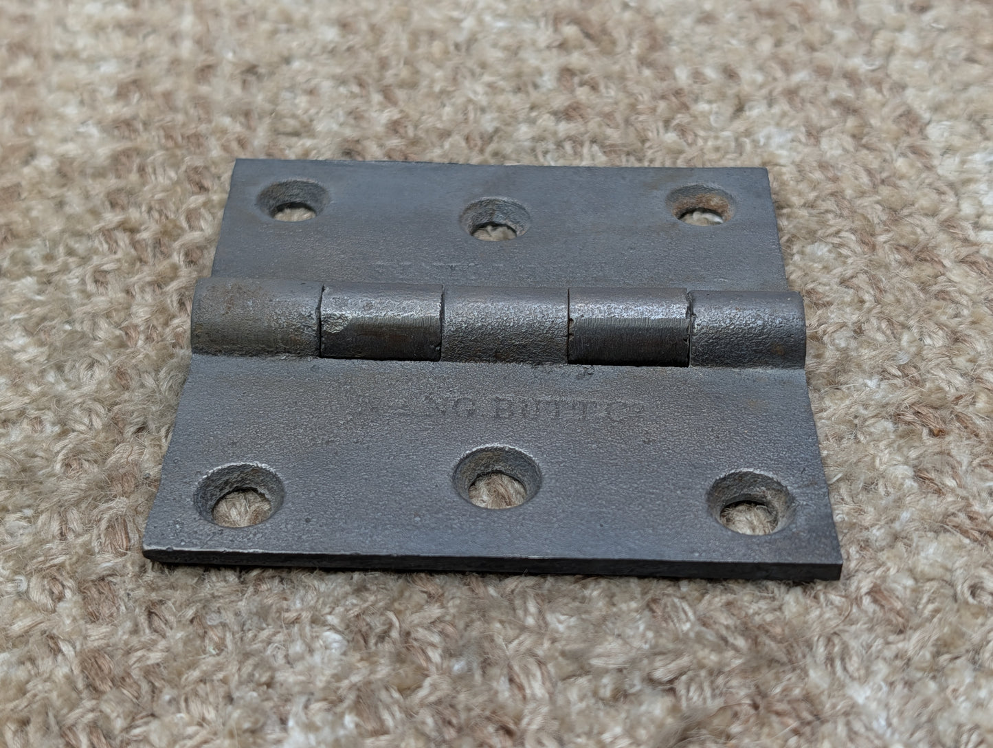 3 1/2" x 3 1/2" Antique ENG BUTT CO Cast Iron Butt Hinge Door Hardware-Single Hinge