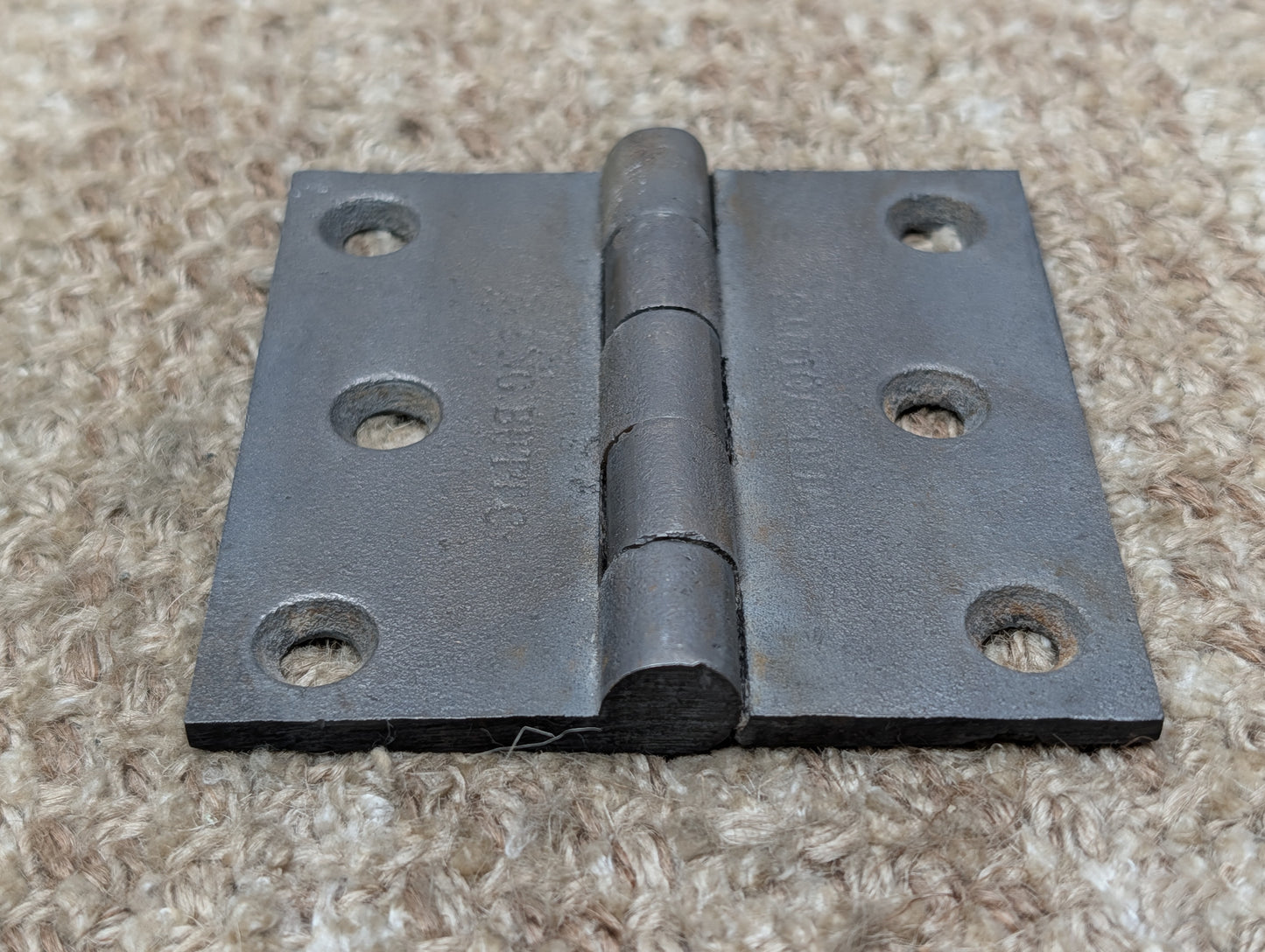 3 1/2" x 3 1/2" Antique ENG BUTT CO Cast Iron Butt Hinge Door Hardware-Single Hinge