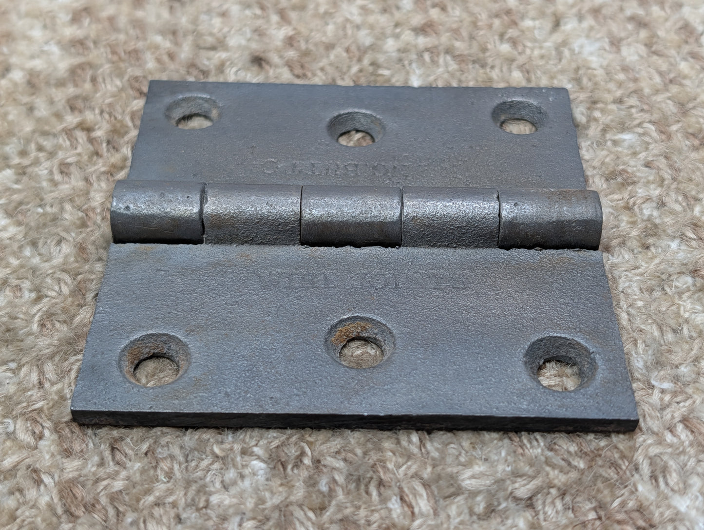 3 1/2" x 3 1/2" Antique ENG BUTT CO Cast Iron Butt Hinge Door Hardware-Single Hinge
