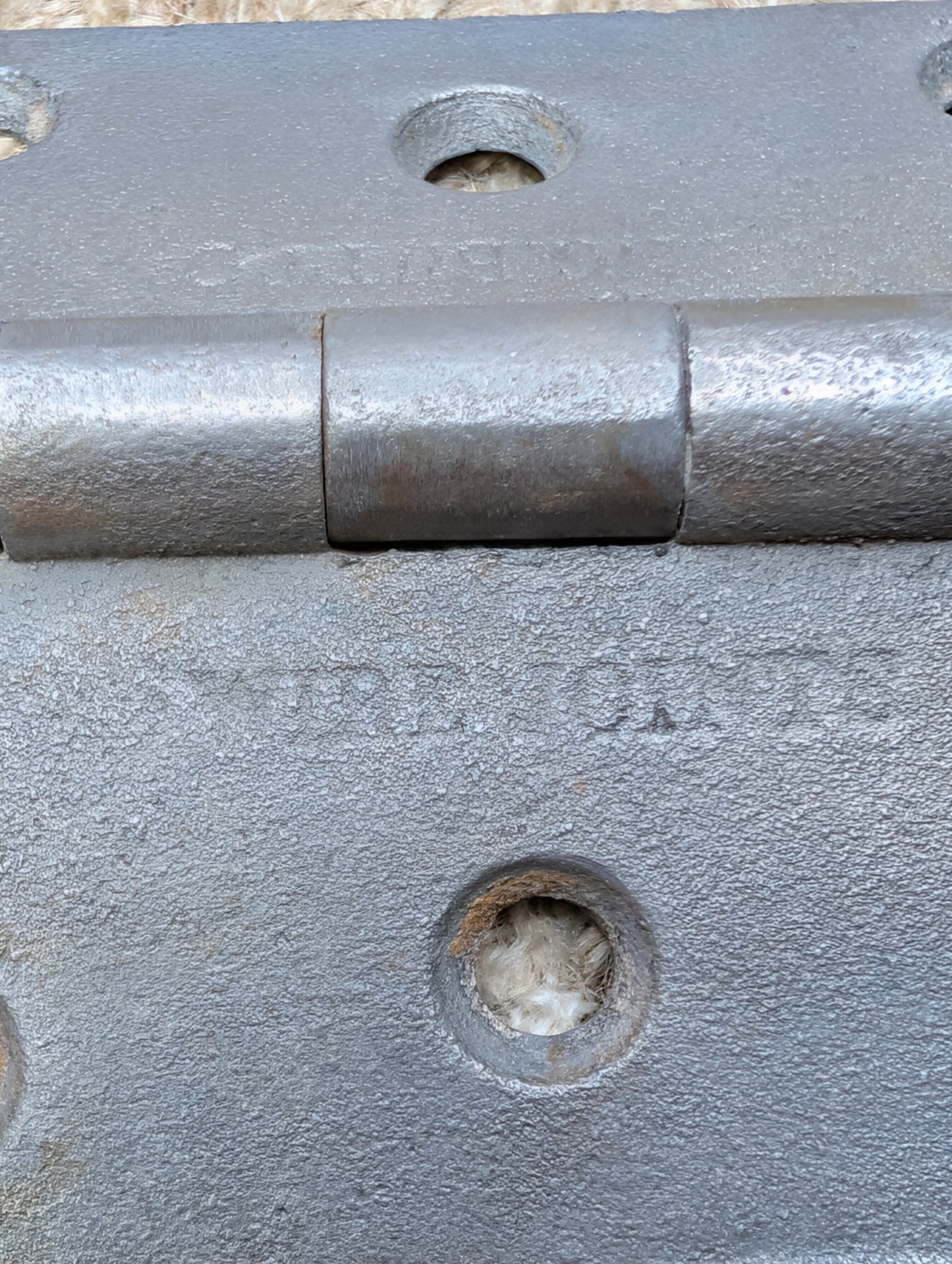 3 1/2" x 3 1/2" Antique ENG BUTT CO Cast Iron Butt Hinge Door Hardware-Single Hinge