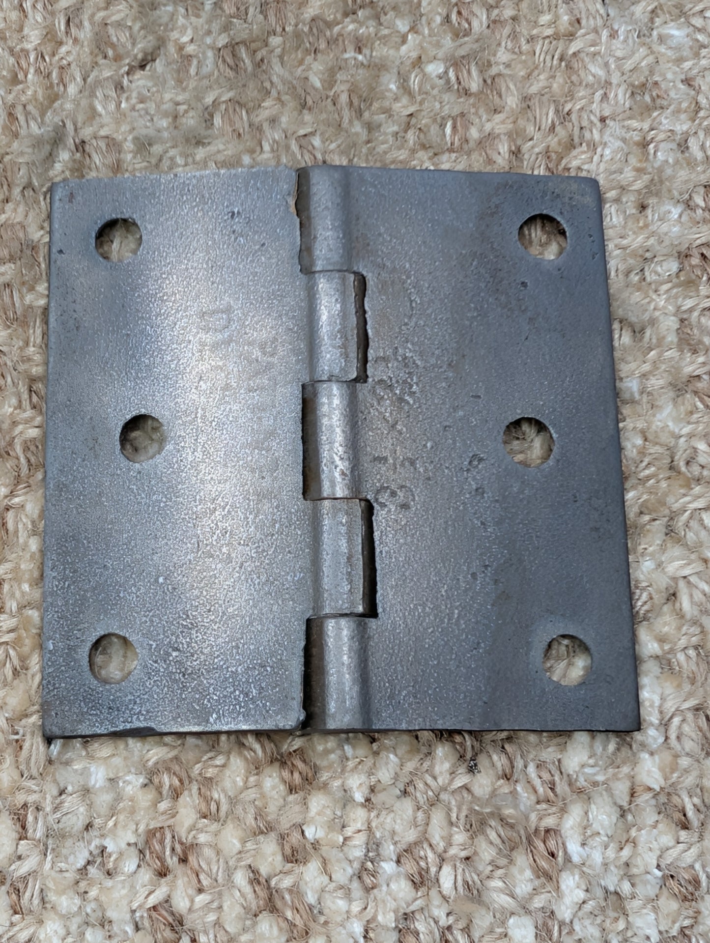 3 1/2" x 3 1/2" Antique ENG BUTT CO Cast Iron Butt Hinge Door Hardware-Single Hinge