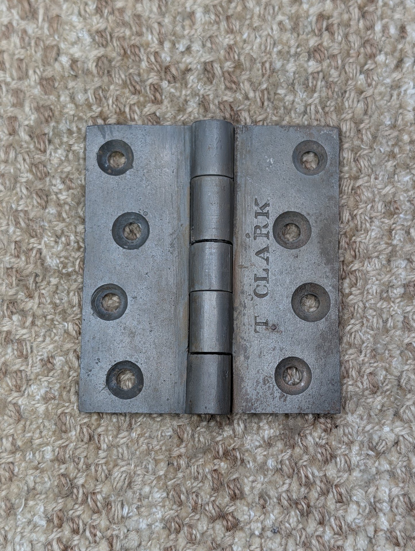 3 1/2" x 4" Antique T Clark Cast Iron Butt Hinge Door Hardware-Single Hinge