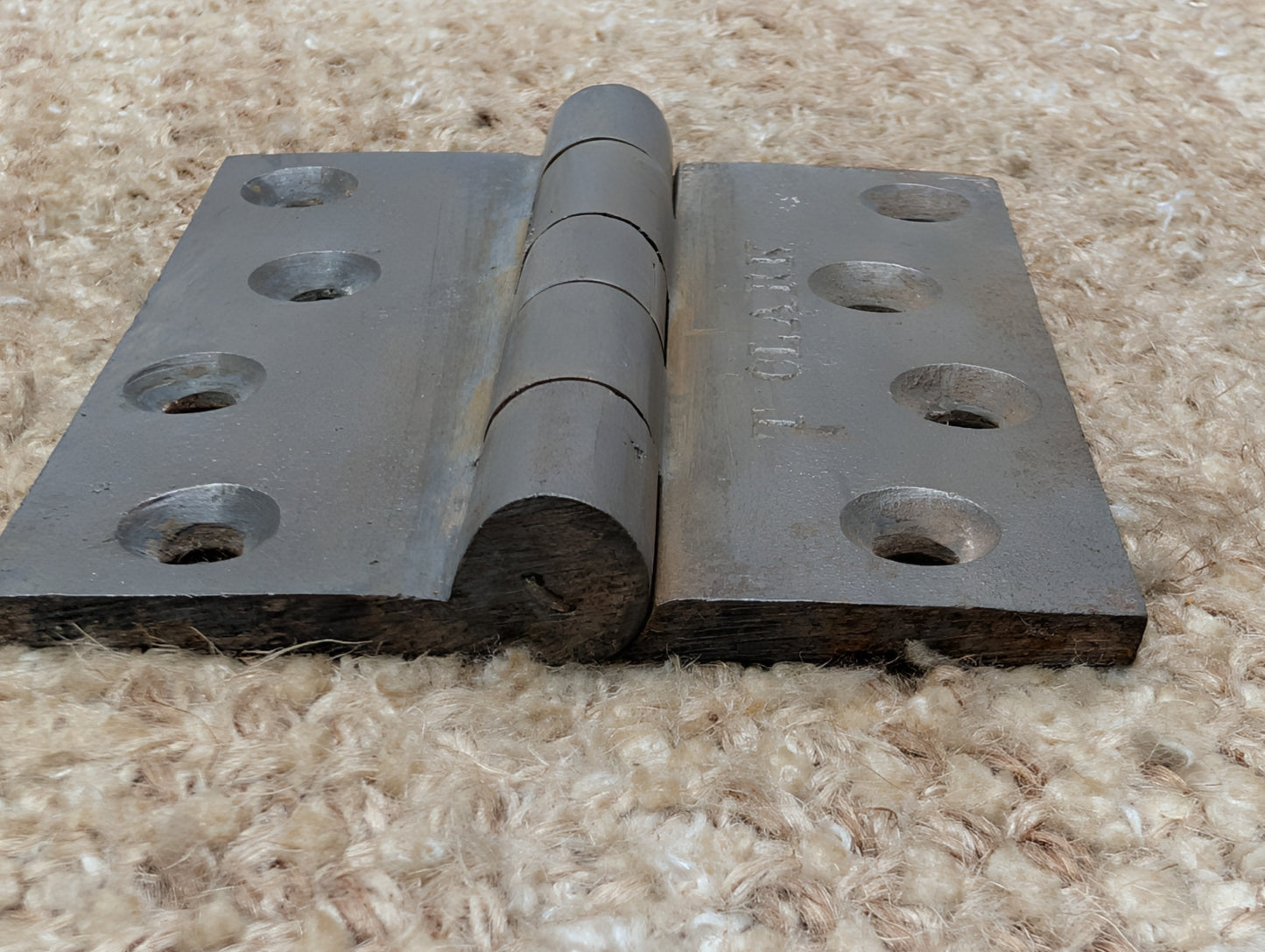 3 1/2" x 4" Antique T Clark Cast Iron Butt Hinge Door Hardware-Single Hinge
