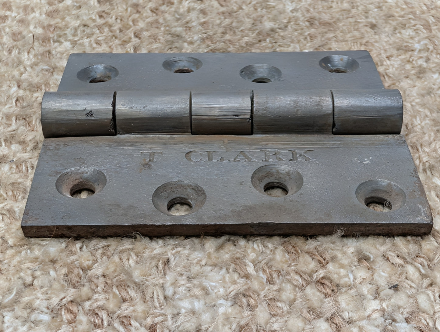 3 1/2" x 4" Antique T Clark Cast Iron Butt Hinge Door Hardware-Single Hinge