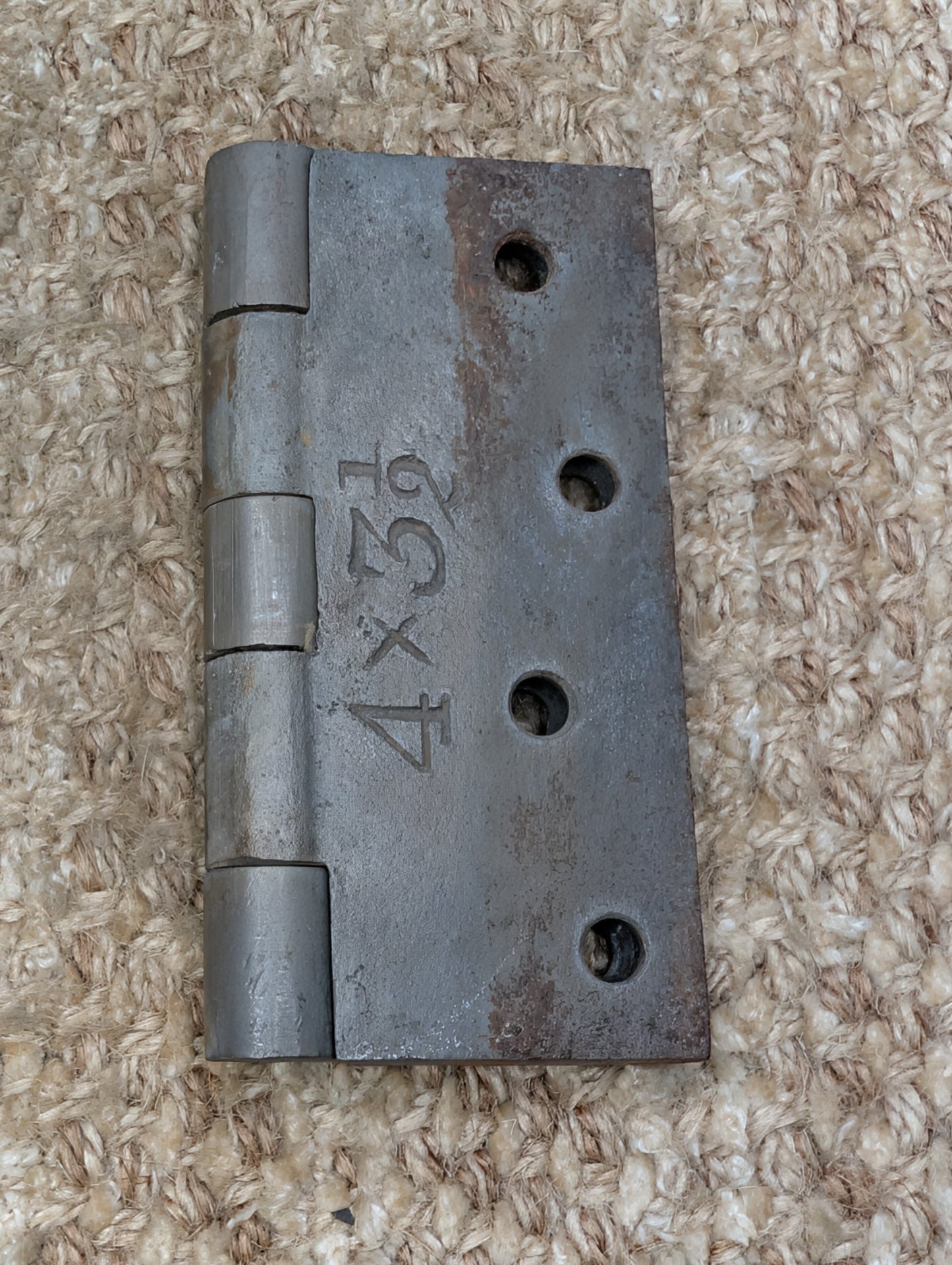 3 1/2" x 4" Antique T Clark Cast Iron Butt Hinge Door Hardware-Single Hinge