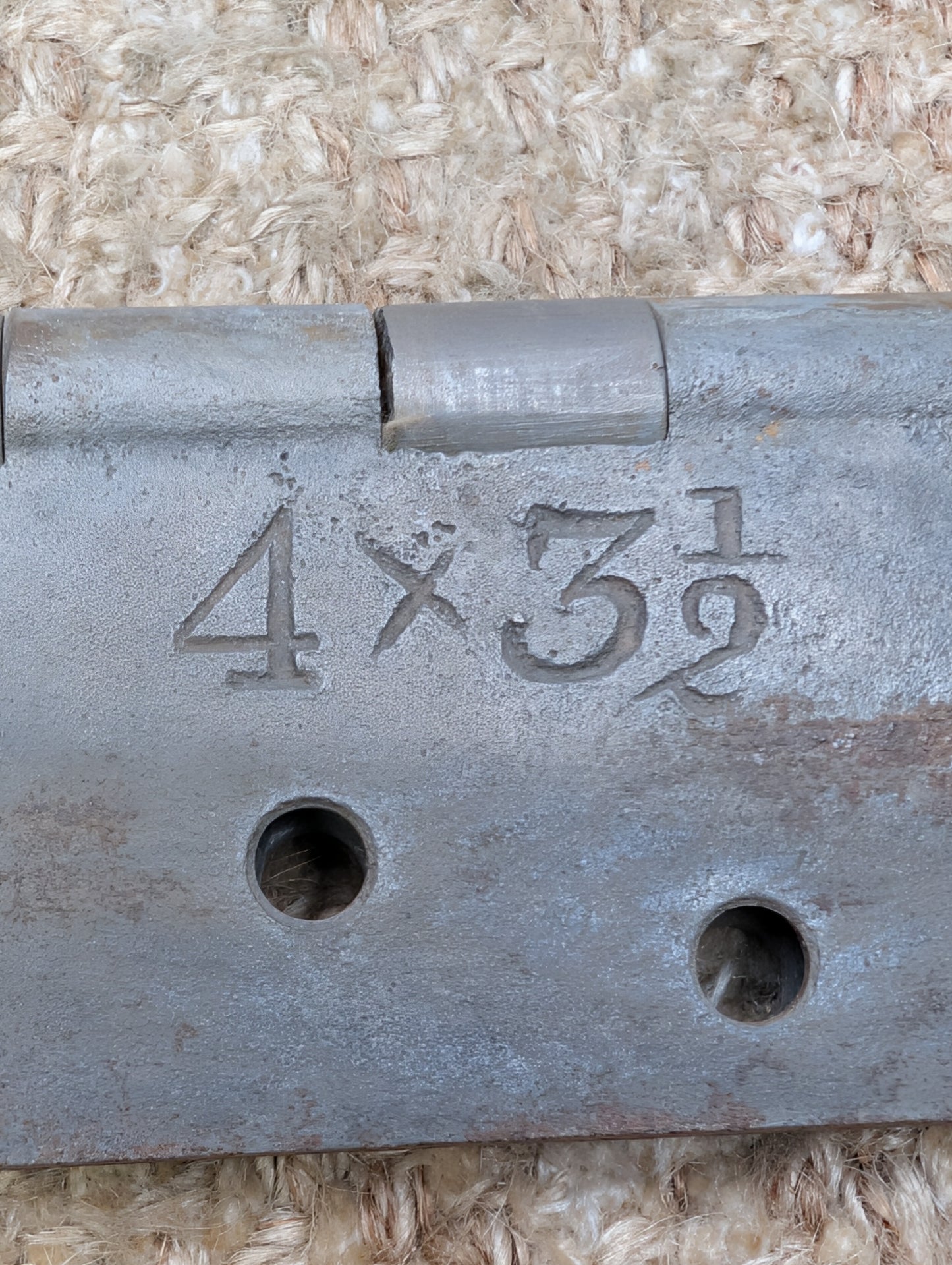 3 1/2" x 4" Antique T Clark Cast Iron Butt Hinge Door Hardware-Single Hinge