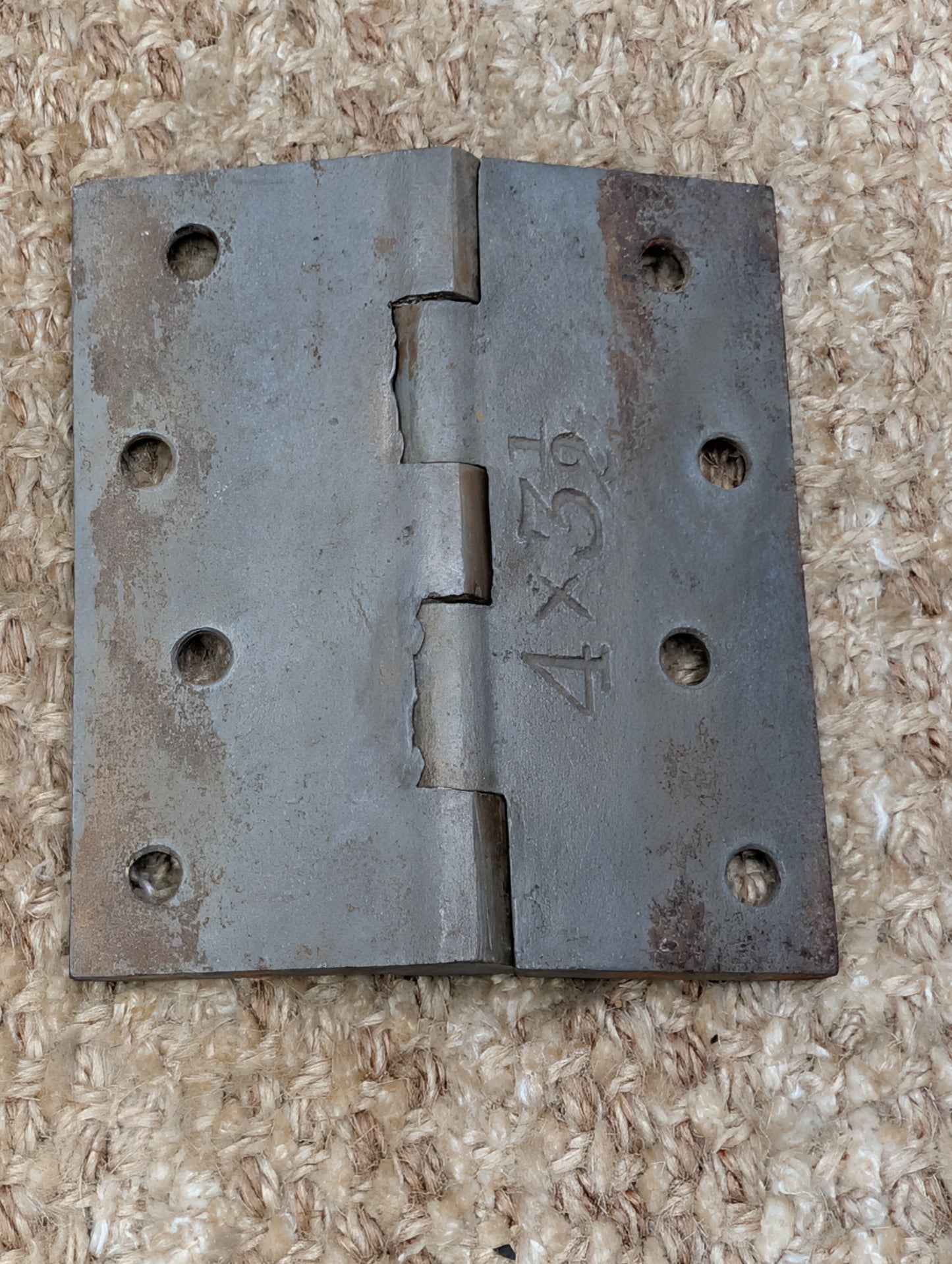 3 1/2" x 4" Antique T Clark Cast Iron Butt Hinge Door Hardware-Single Hinge