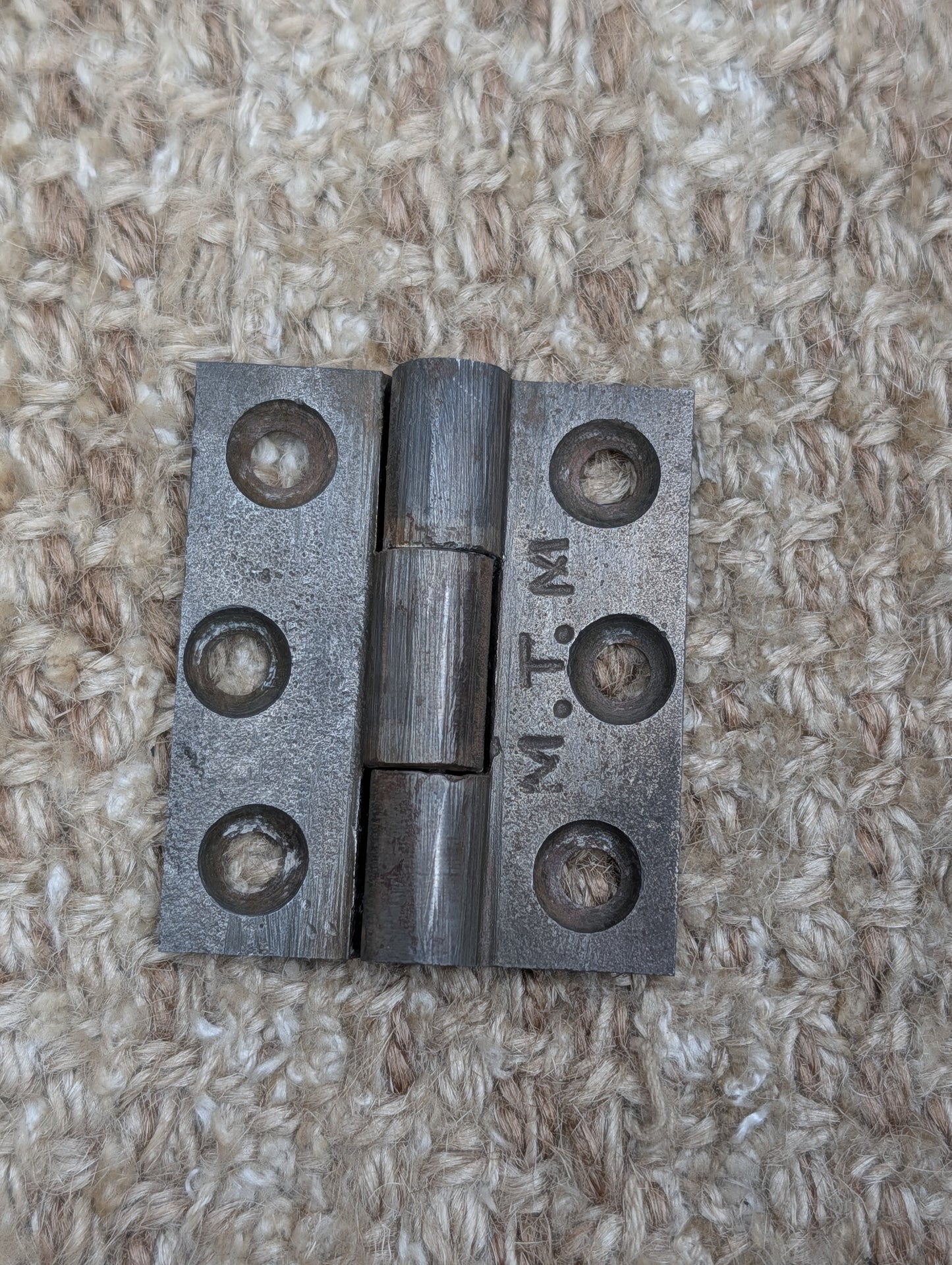1 5/8" x 1  15/16" Antique M.T.M. Cast Iron Butt Hinge Door Hardware-Single Hinge