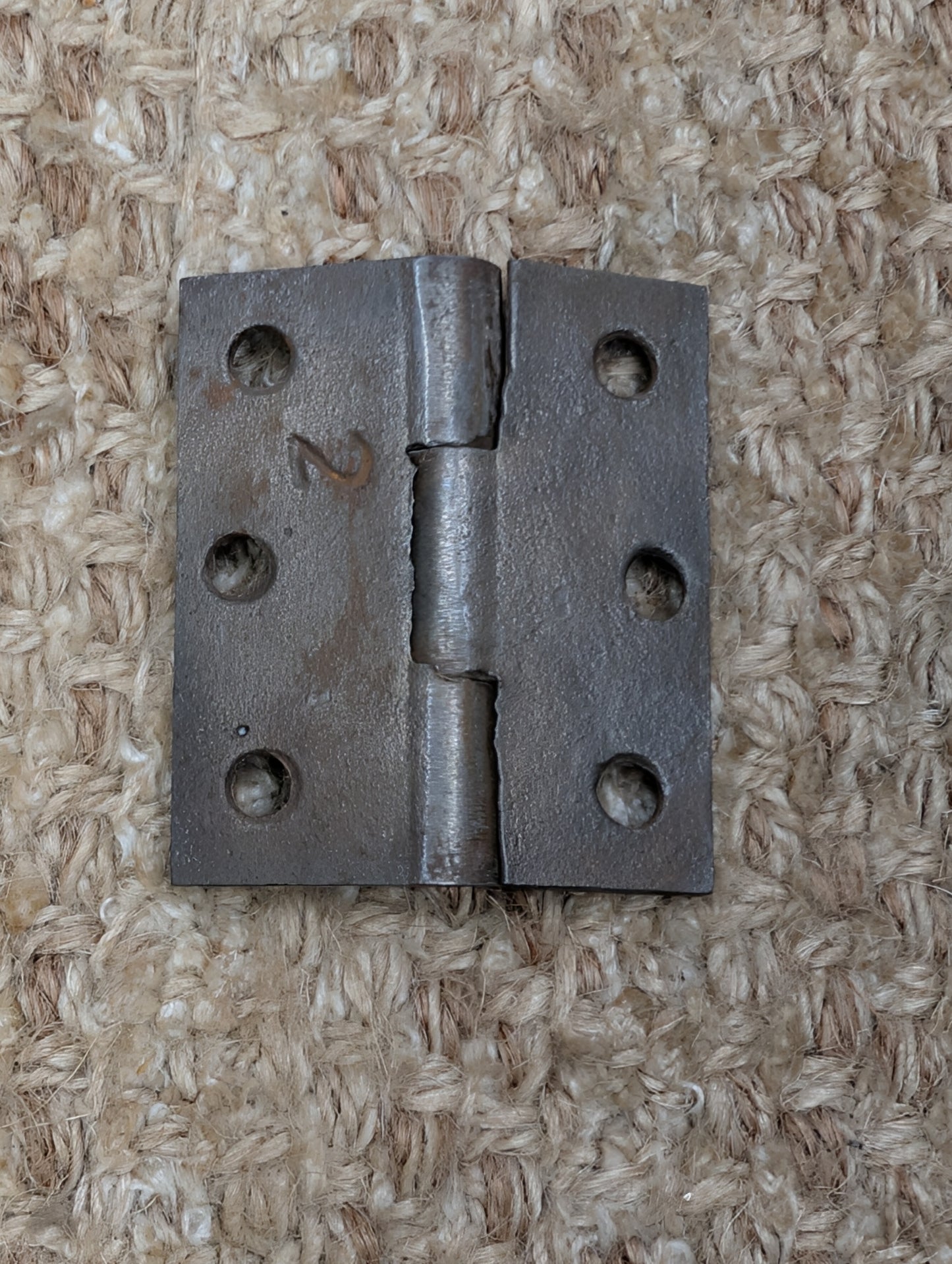 1 5/8" x 1  15/16" Antique M.T.M. Cast Iron Butt Hinge Door Hardware-Single Hinge
