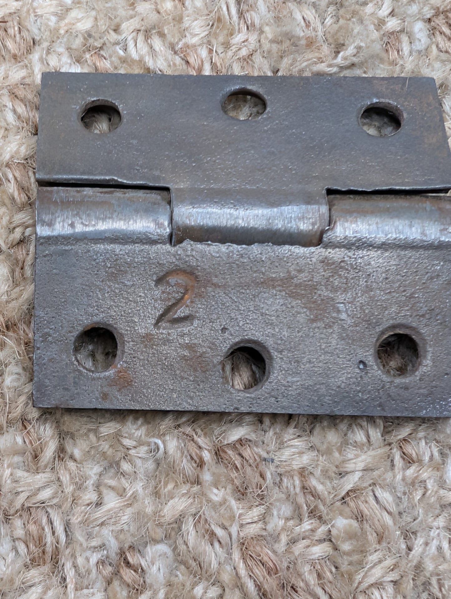 1 5/8" x 1  15/16" Antique M.T.M. Cast Iron Butt Hinge Door Hardware-Single Hinge