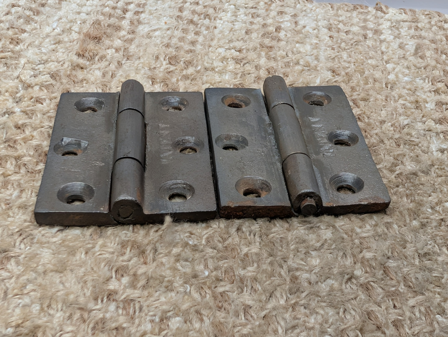 Pair Of 2 1/8" x 2 15/16" Antique Cast Iron Butt Hinge Door Hardware