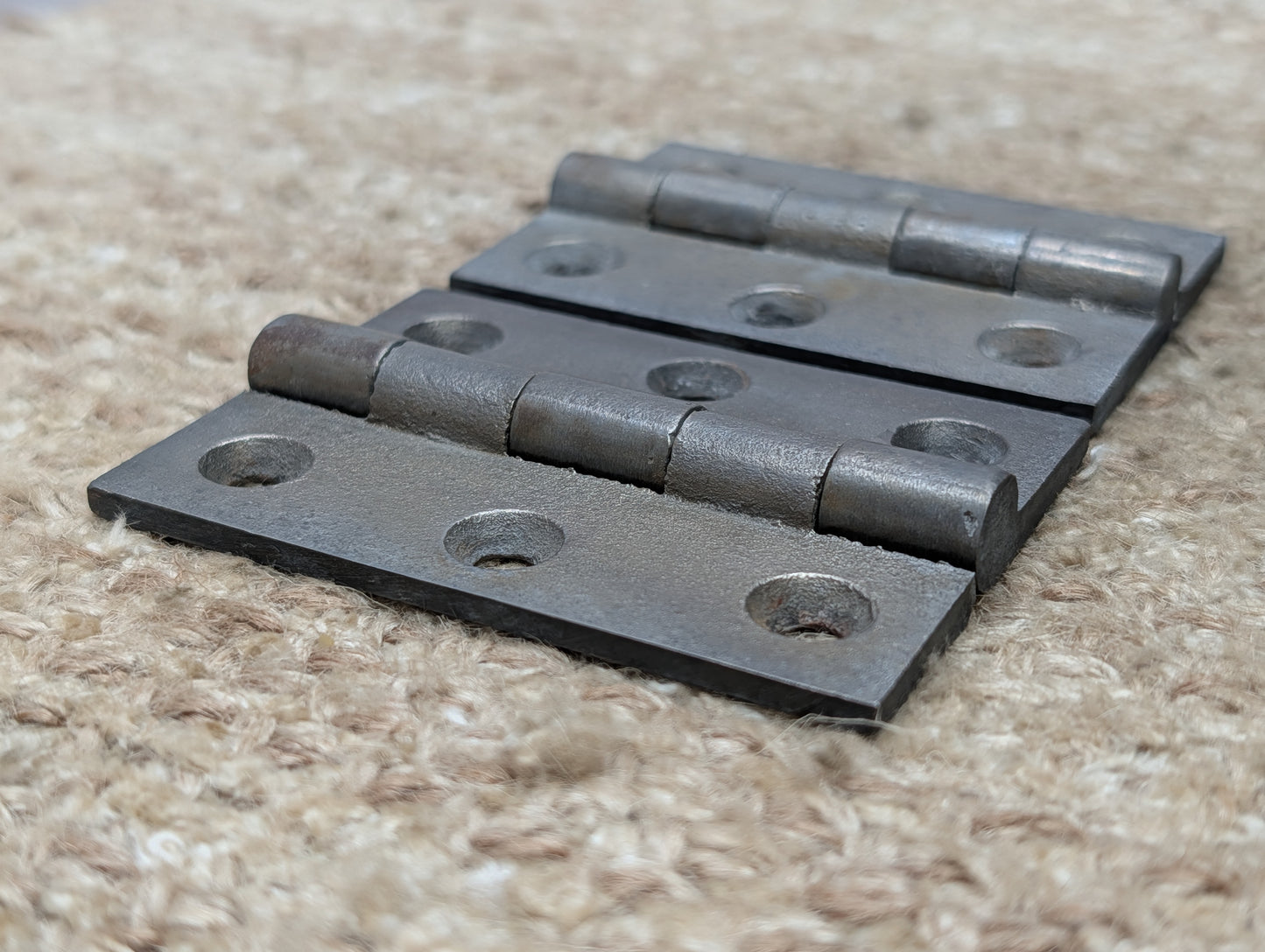 Pair Of 2 3/16" x 2 15/16" Antique Cast Iron Butt Hinge Door Hardware