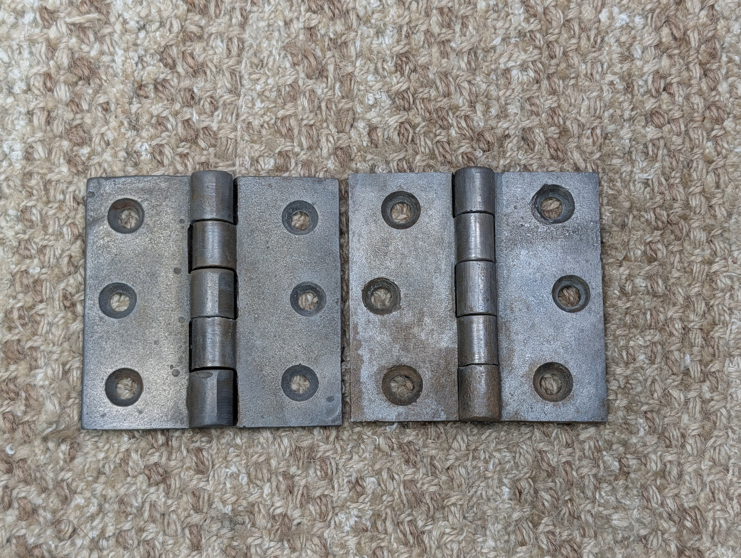 Pair Of 2 15/16" x 3" Antique Cast Iron Butt Hinge Door Hardware