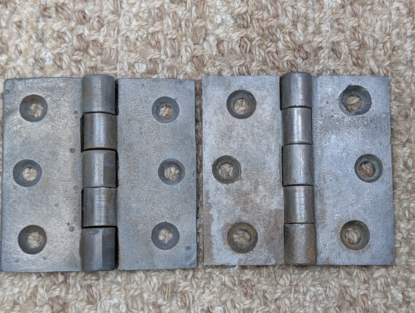 Pair Of 2 15/16" x 3" Antique Cast Iron Butt Hinge Door Hardware
