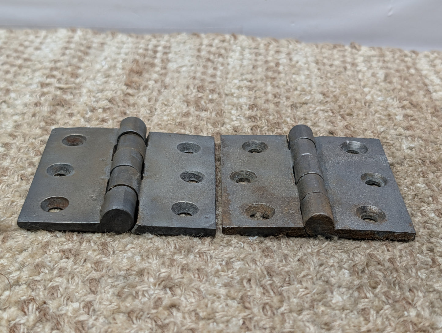 Pair Of 2 15/16" x 3" Antique Cast Iron Butt Hinge Door Hardware