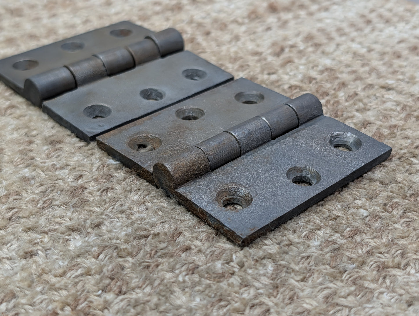 Pair Of 2 15/16" x 3" Antique Cast Iron Butt Hinge Door Hardware