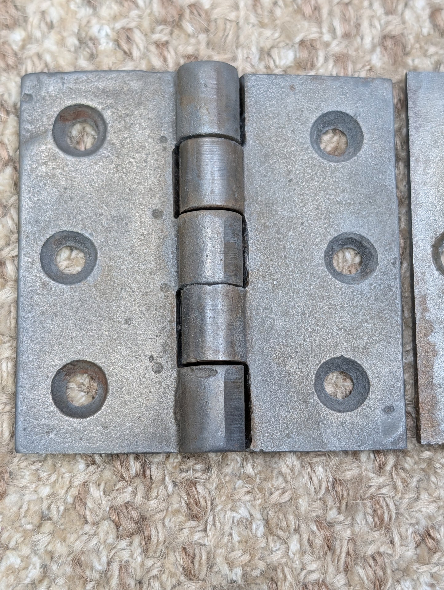 Pair Of 2 15/16" x 3" Antique Cast Iron Butt Hinge Door Hardware