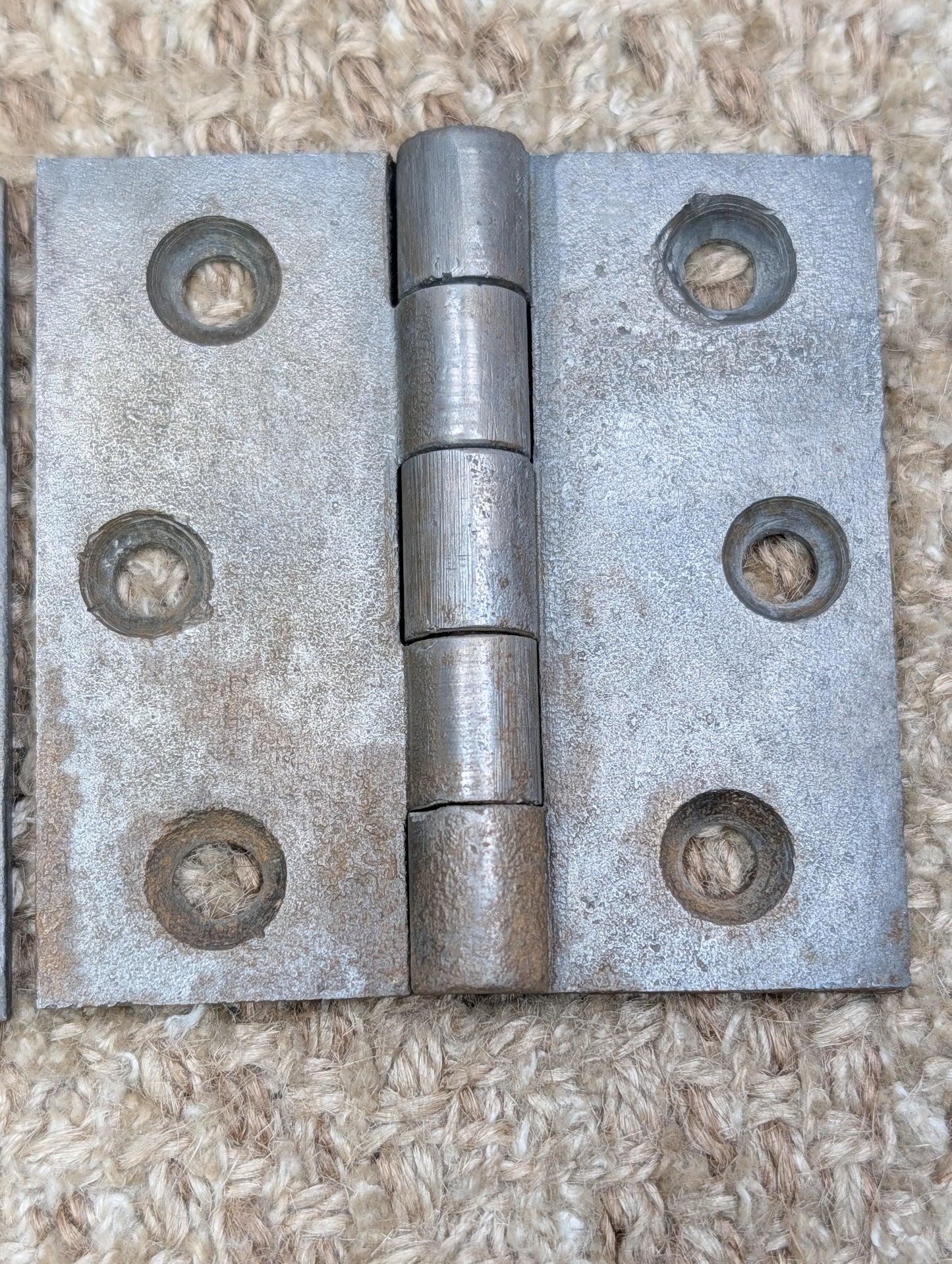 Pair Of 2 15/16" x 3" Antique Cast Iron Butt Hinge Door Hardware