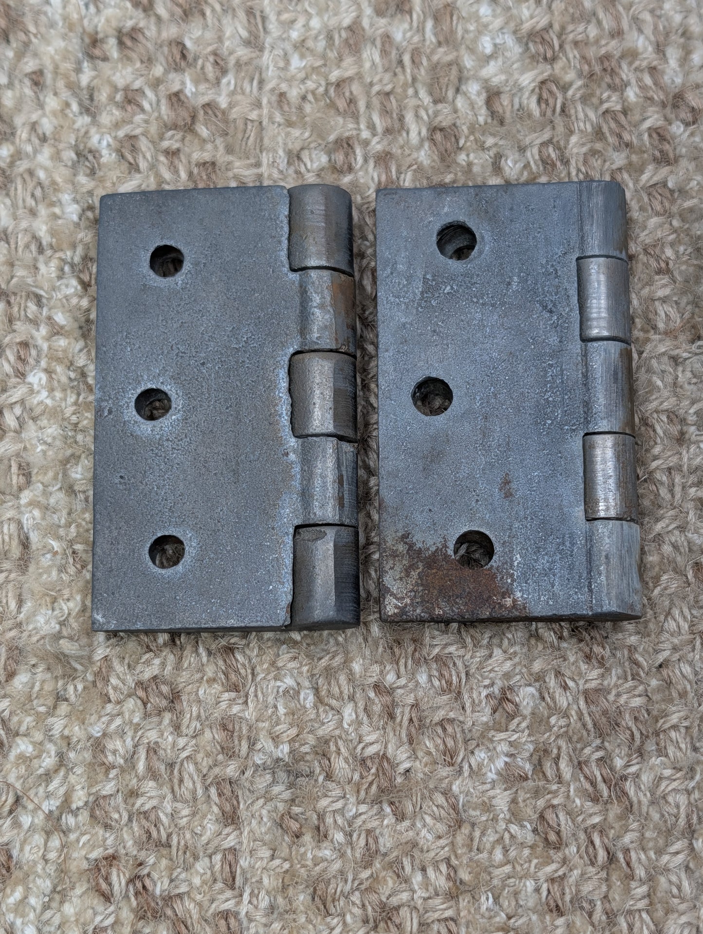 Pair Of 2 15/16" x 3" Antique Cast Iron Butt Hinge Door Hardware