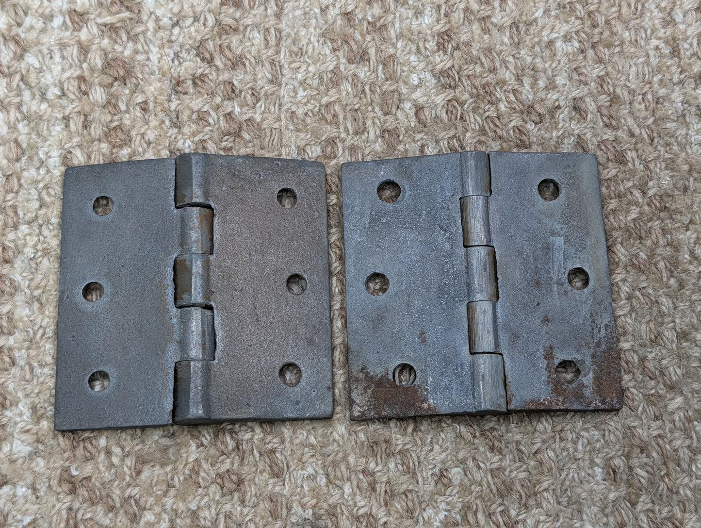 Pair Of 2 15/16" x 3" Antique Cast Iron Butt Hinge Door Hardware