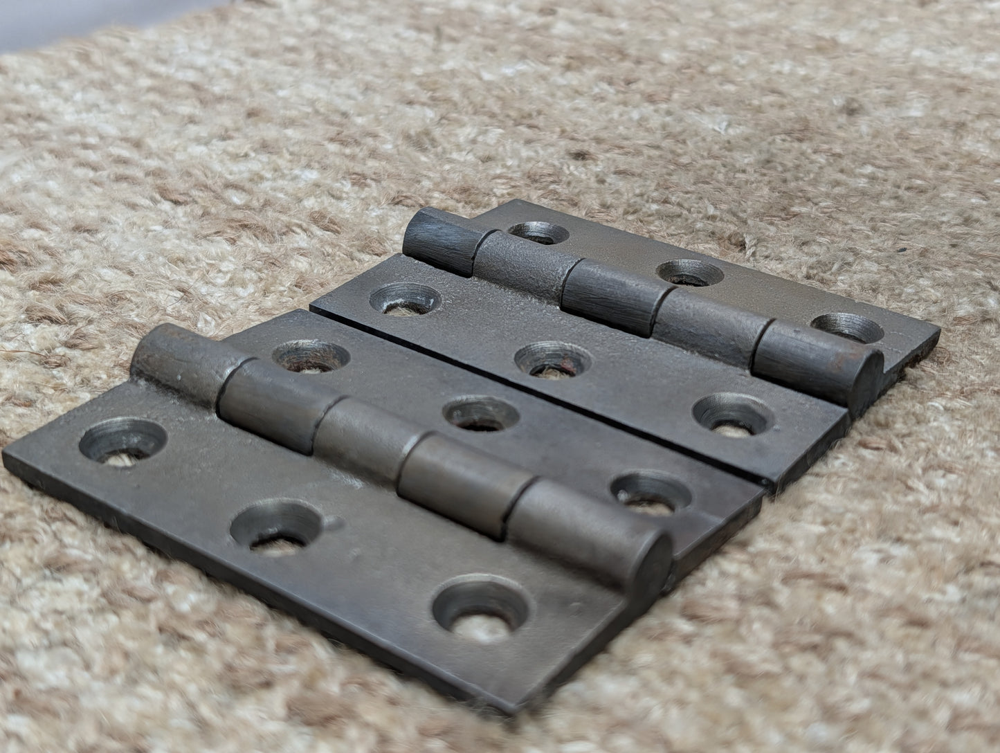 Pair Of 2 3/16" x 3 3/16" Antique Cast Iron Butt Hinge Door Hardware