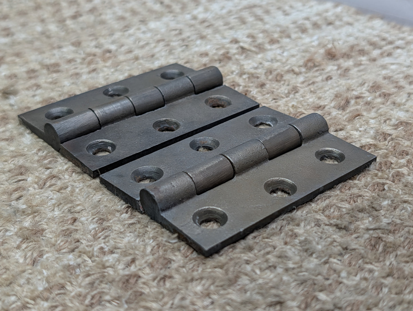 Pair Of 2 3/16" x 3 3/16" Antique Cast Iron Butt Hinge Door Hardware