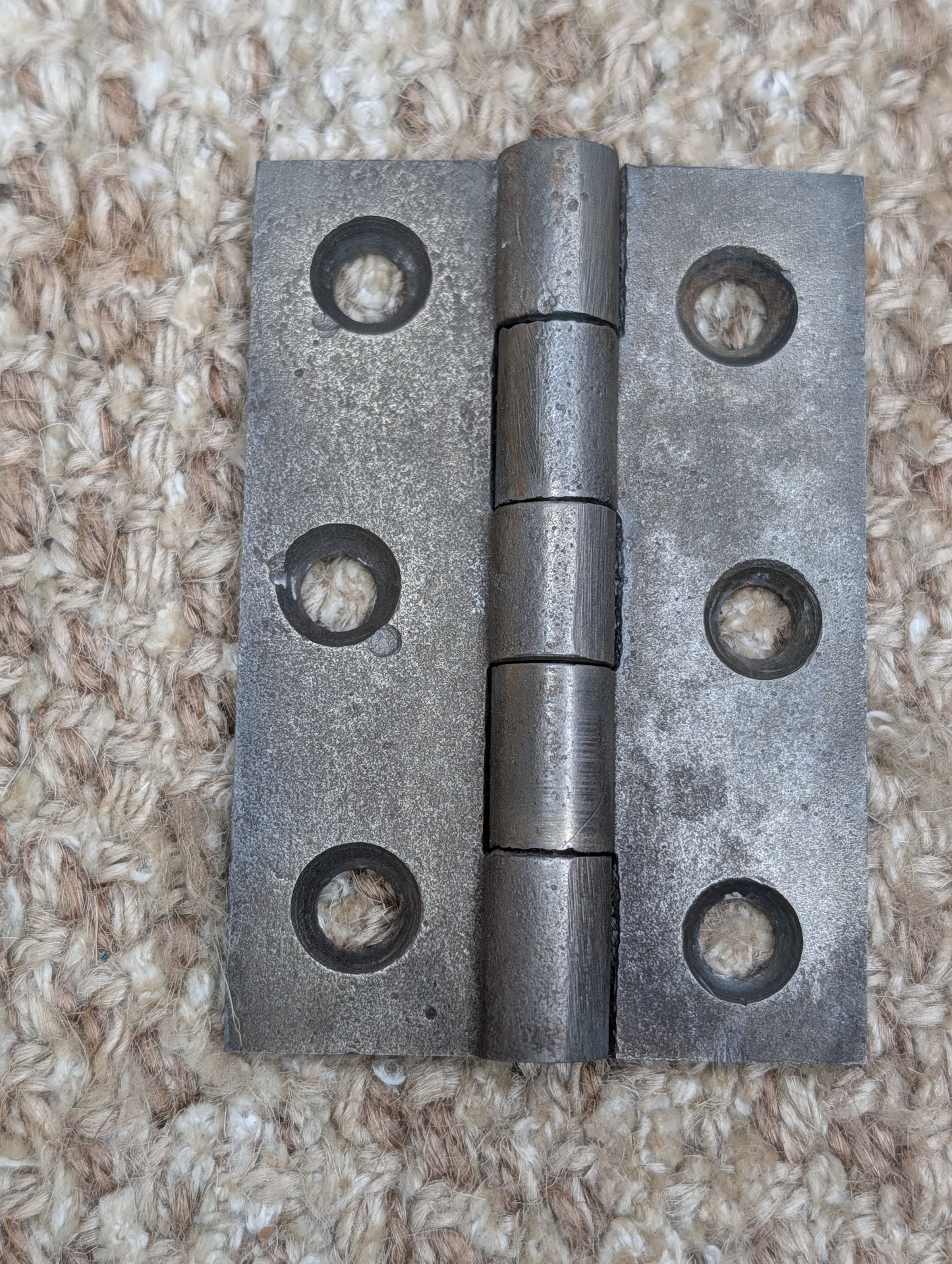 Pair Of 2 3/16" x 3 3/16" Antique Cast Iron Butt Hinge Door Hardware