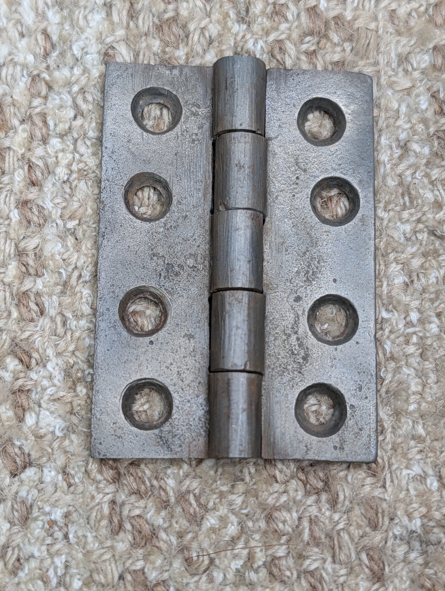 Pair Of 2 3/8" x 3 7/16" Antique Cast Iron Butt Hinge Door Hardware