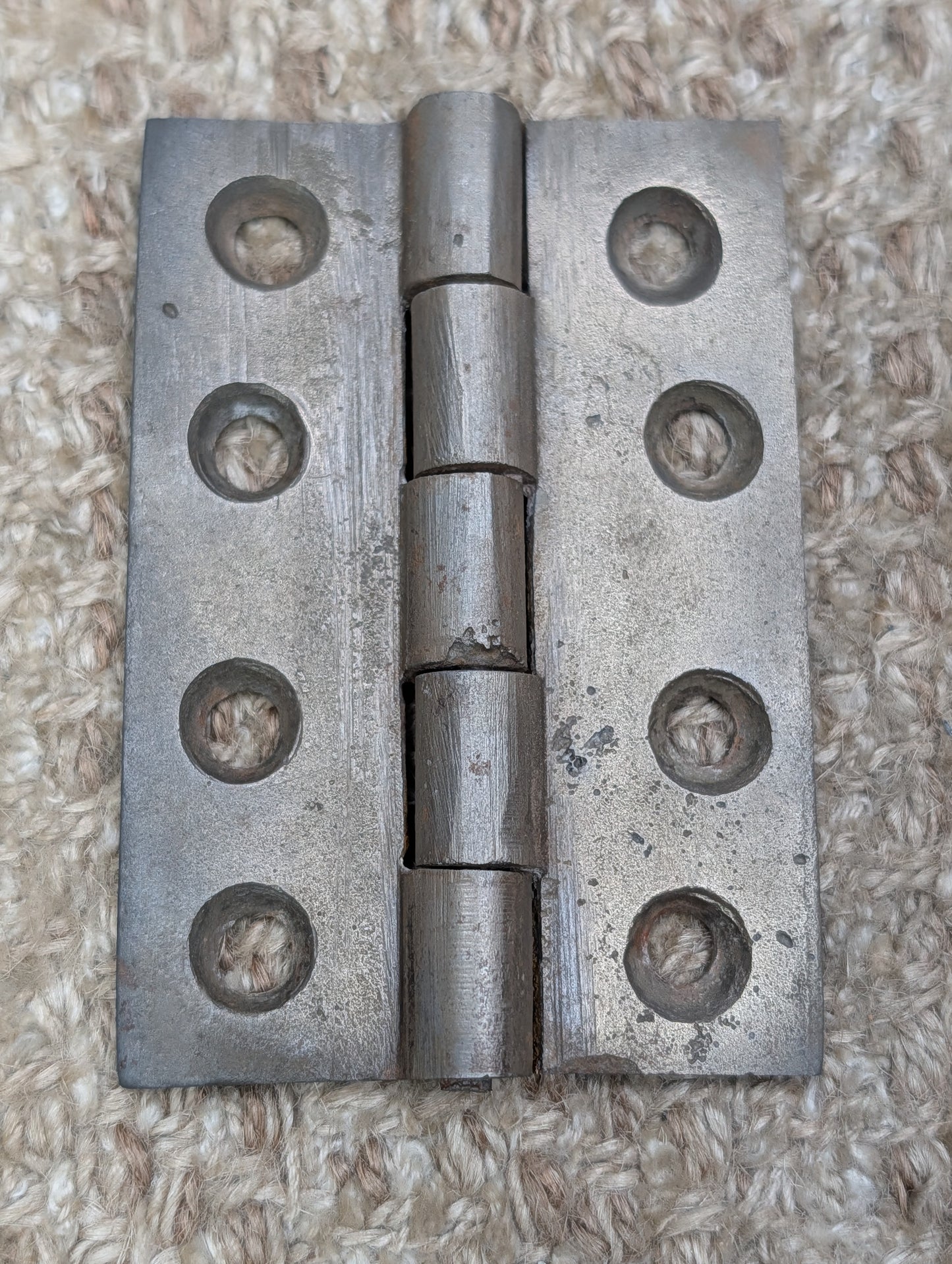 Pair Of 2 3/8" x 3 7/16" Antique Cast Iron Butt Hinge Door Hardware