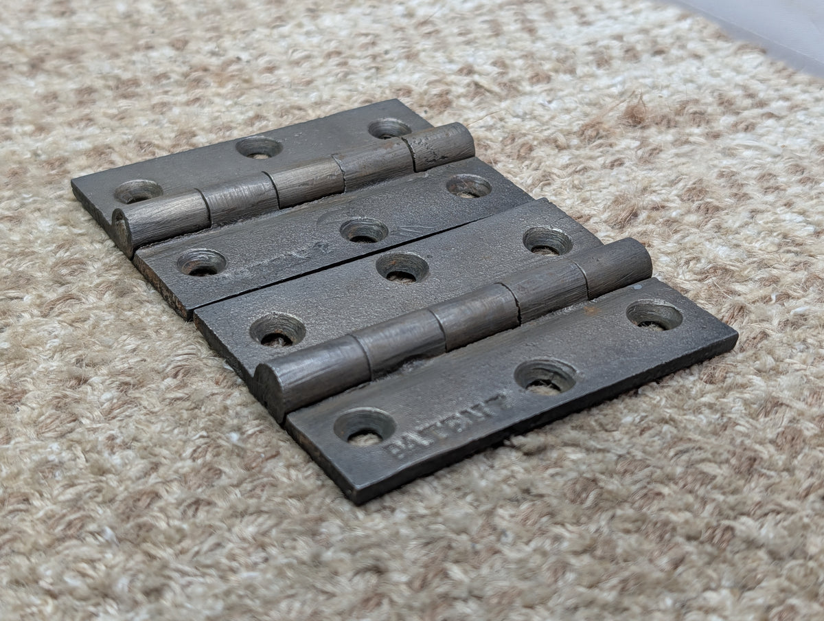 Pair Of 2 3/8" x 3 7/16" Antique Clark & Son Cast Iron Butt Hinge Door Hardware