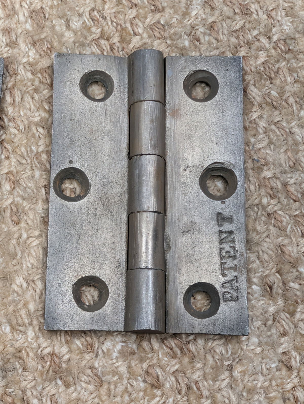 Pair Of 2 3/8" x 3 7/16" Antique Clark & Son Cast Iron Butt Hinge Door Hardware