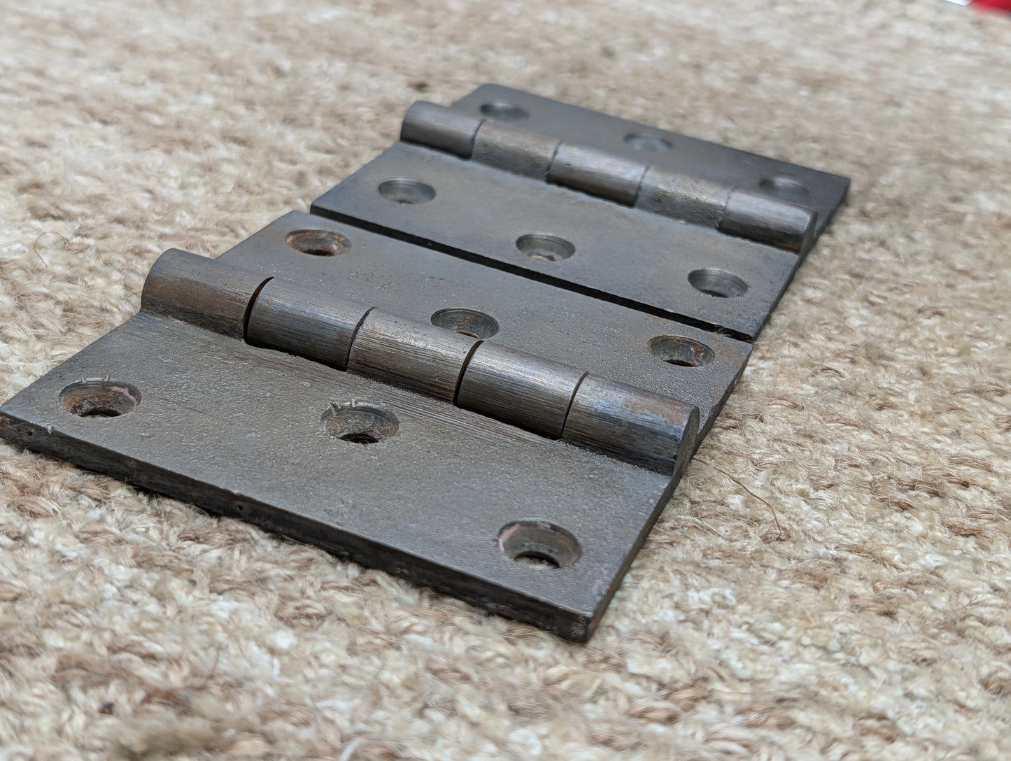 Pair Of 2 7/16" x 3 7/16" Antique Cast Iron Butt Hinge Door Hardware