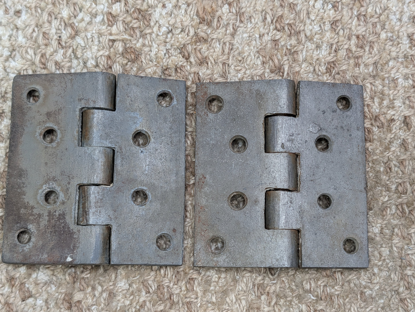 Pair Of 3 3/16" x 3 1/2" Antique G MAYER Cast Iron Butt Hinge Door Hardware