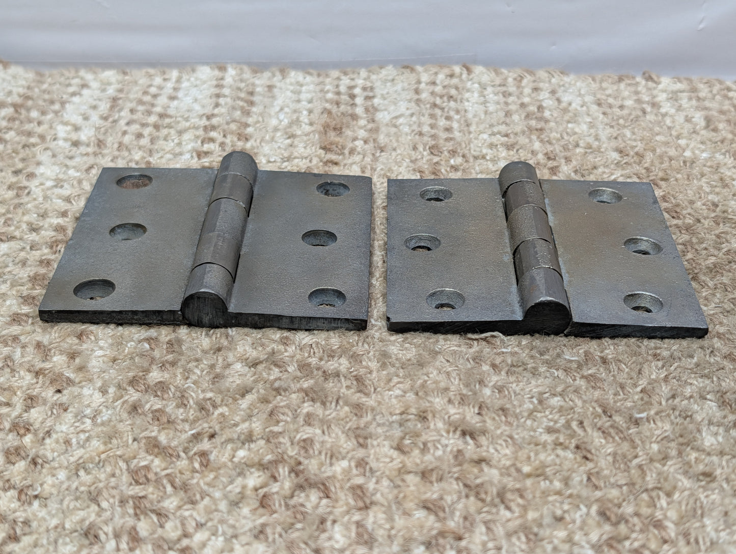 Pair Of 3 1/2" x 3 1/2" Antique Cast Iron Butt Hinge Door Hardware
