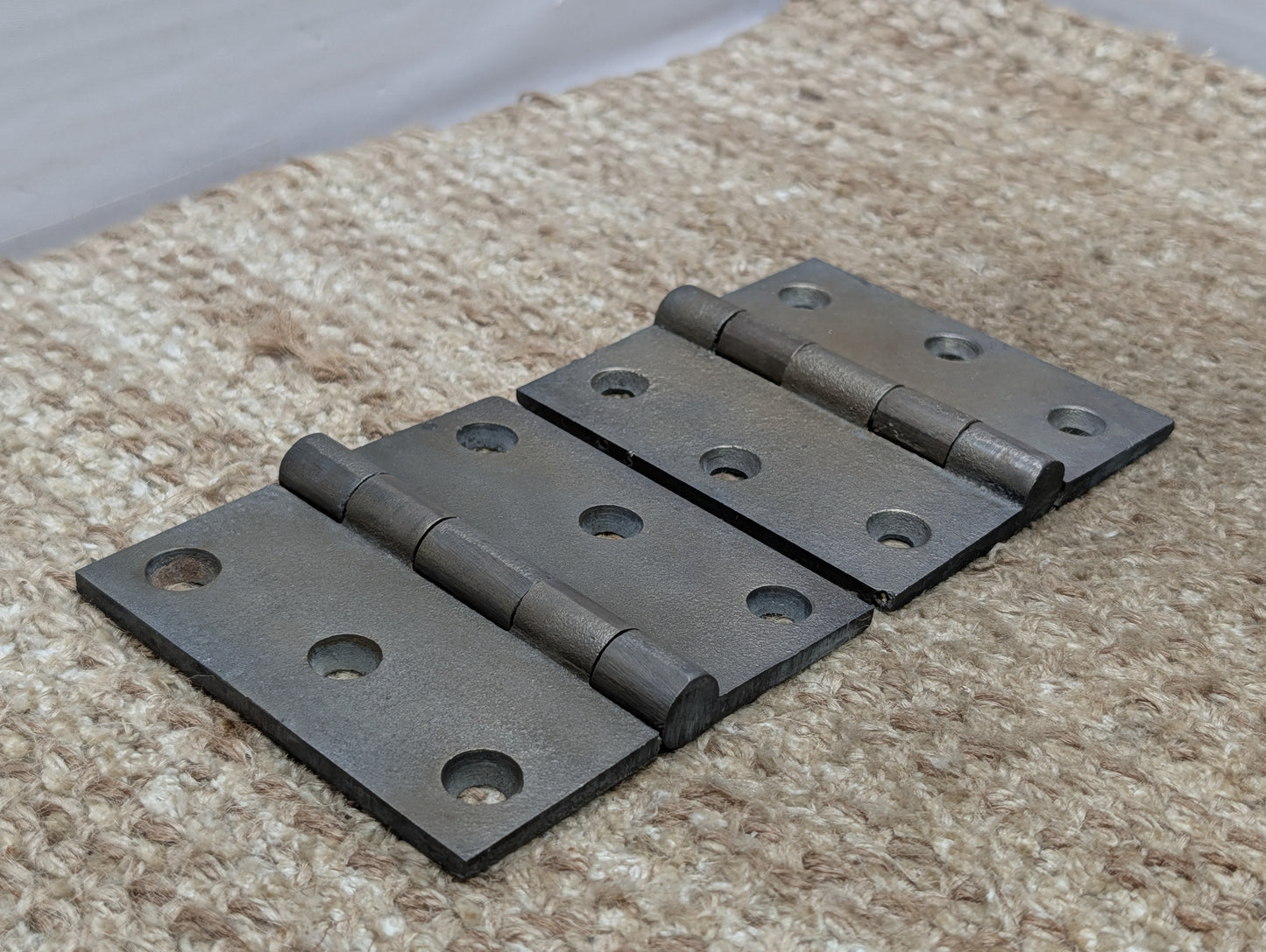 Pair Of 3 1/2" x 3 1/2" Antique Cast Iron Butt Hinge Door Hardware