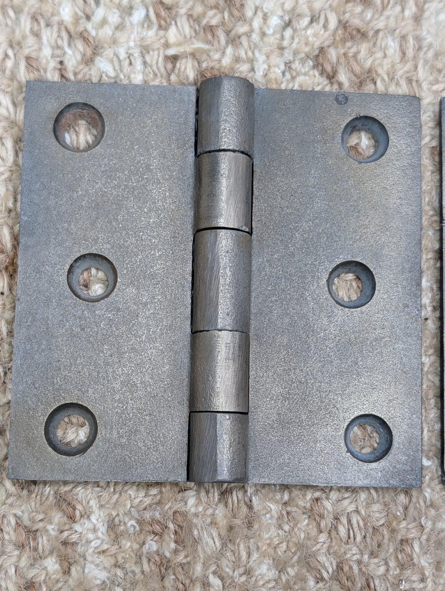 Pair Of 3 1/2" x 3 1/2" Antique Cast Iron Butt Hinge Door Hardware