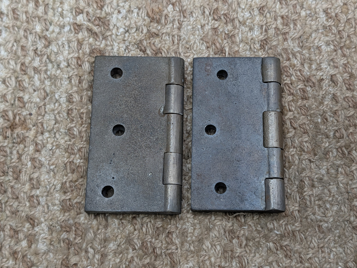 Pair Of 3 1/2" x 3 1/2" Antique Cast Iron Butt Hinge Door Hardware