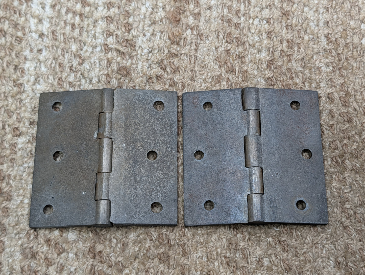 Pair Of 3 1/2" x 3 1/2" Antique Cast Iron Butt Hinge Door Hardware
