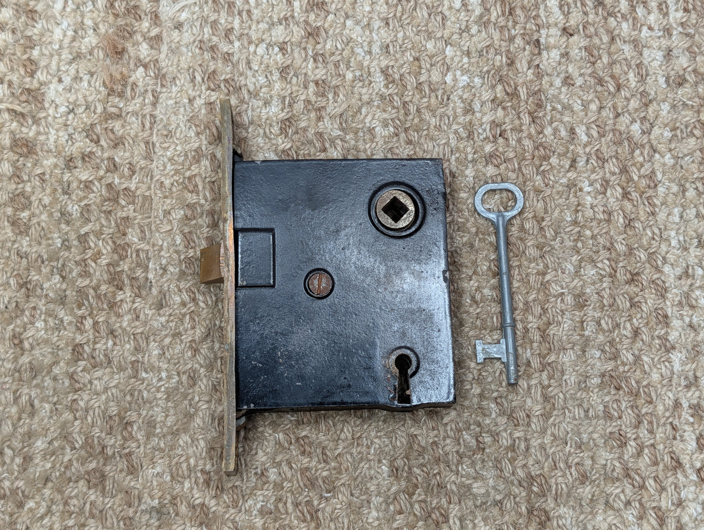 Antique Interior Mortise Lock Door Hardware #5164 (4-8-12) With Key
