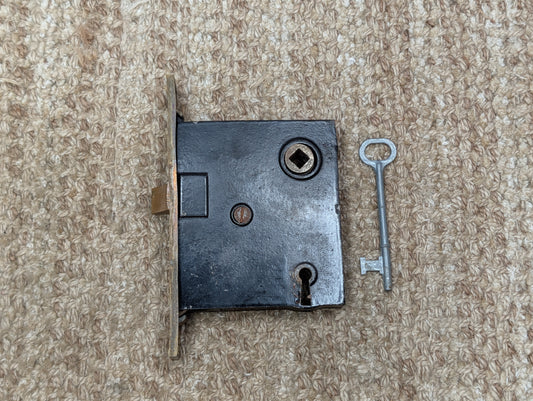Antique Interior Mortise Lock Door Hardware #5164 (4-8-12) With Key