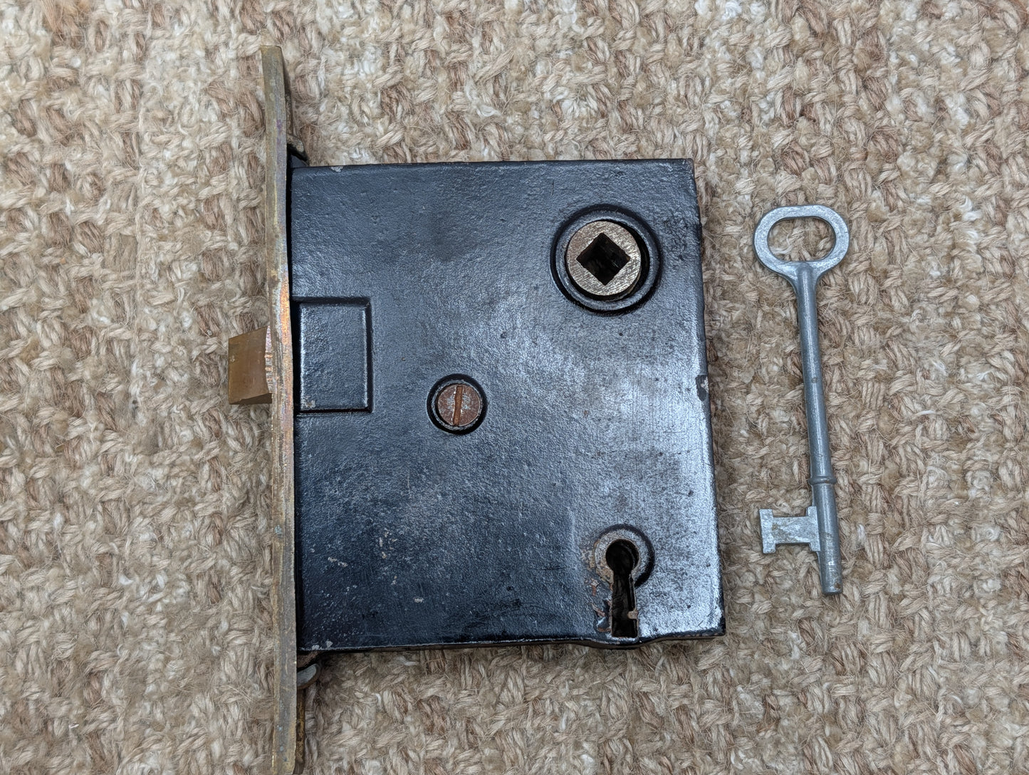 Antique Interior Mortise Lock Door Hardware #5164 (4-8-12) With Key