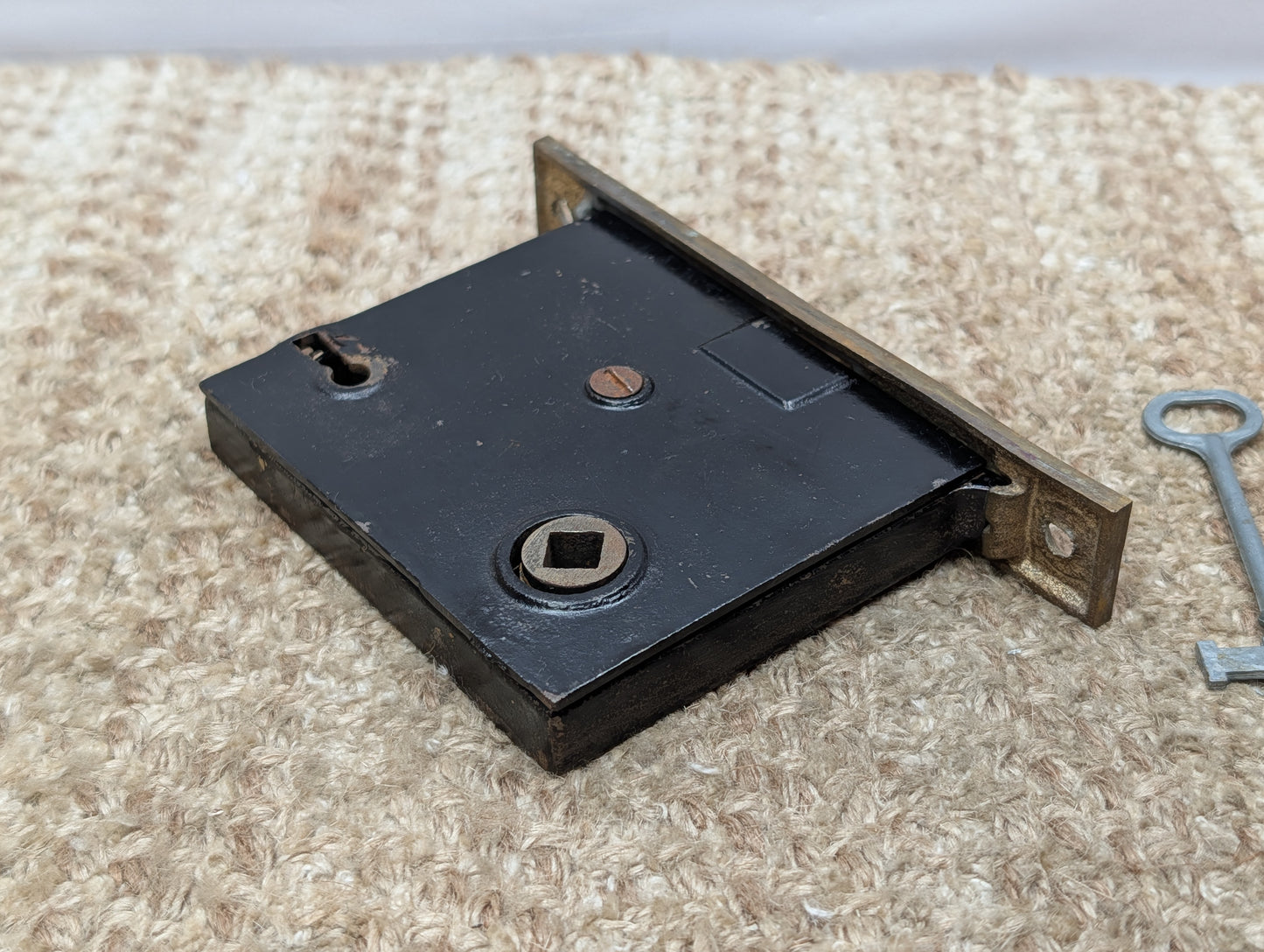 Antique Interior Mortise Lock Door Hardware #5164 (4-8-12) With Key