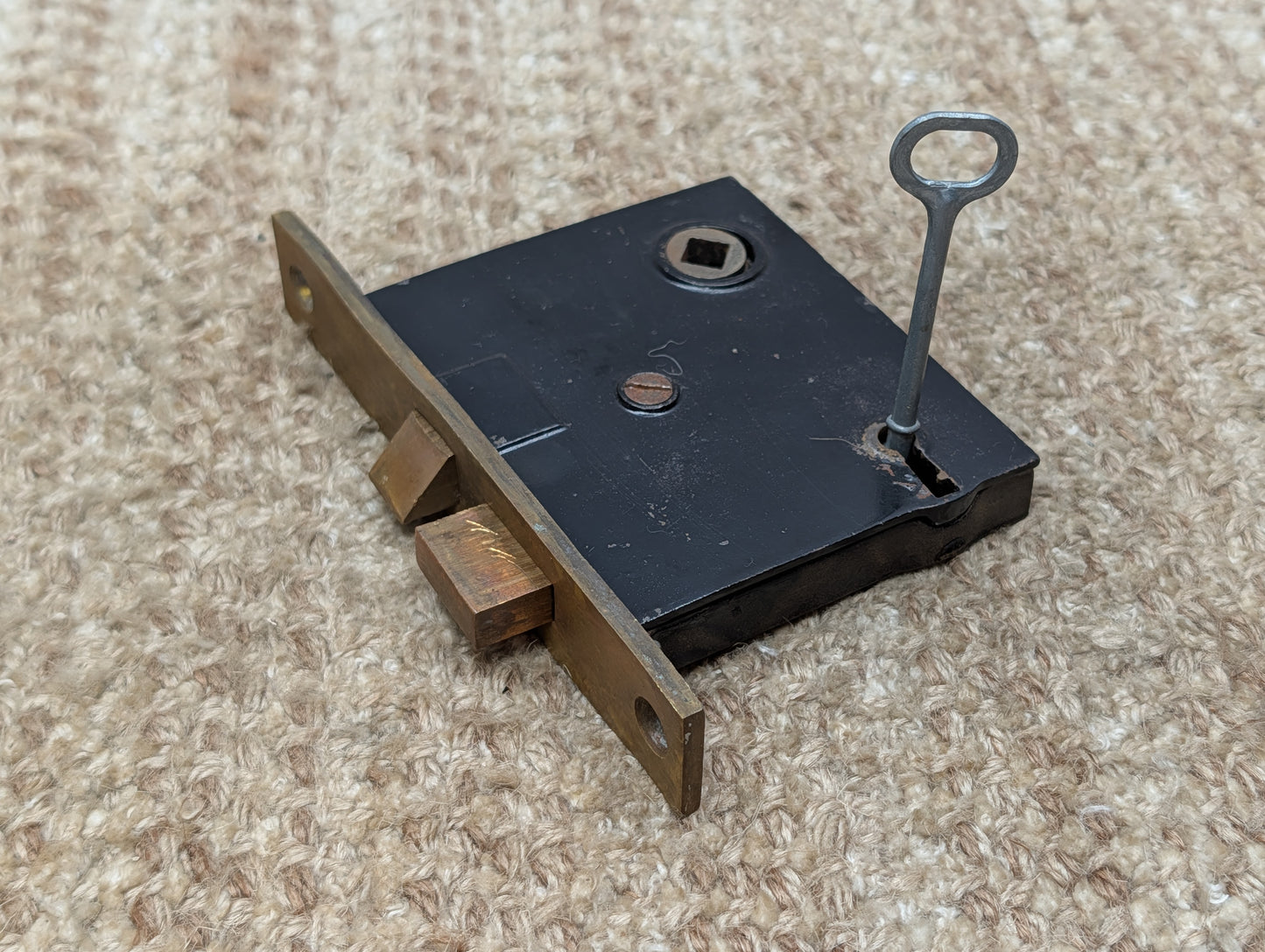 Antique Interior Mortise Lock Door Hardware #5164 (4-8-12) With Key