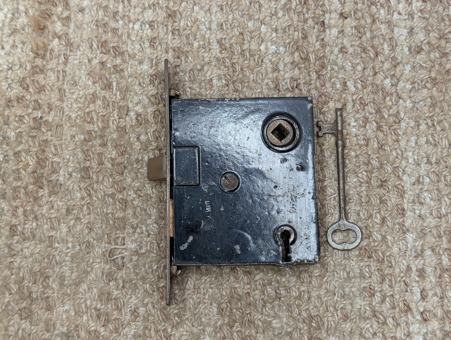 Antique Interior Mortise Lock Door Hardware #5164 (4-8-12) With Key