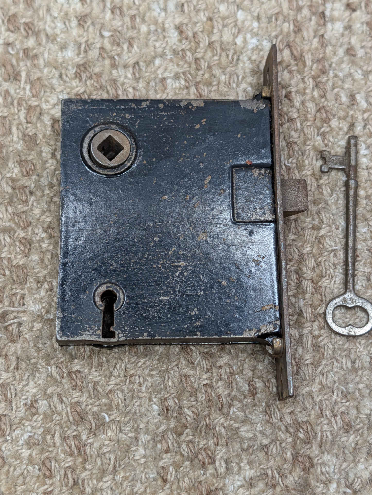 Antique Interior Mortise Lock Door Hardware #5164 (4-8-12) With Key
