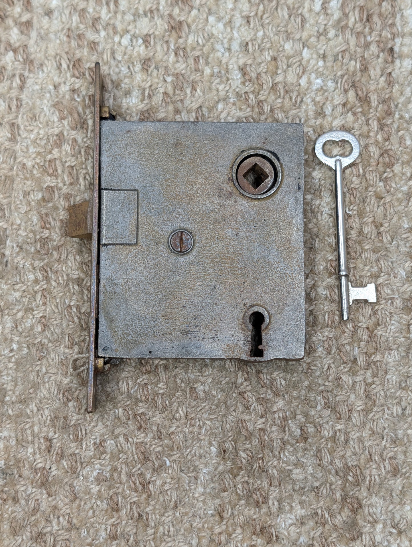 Antique Interior Mortise Lock Door Hardware #5164 (4-8-12) With Key