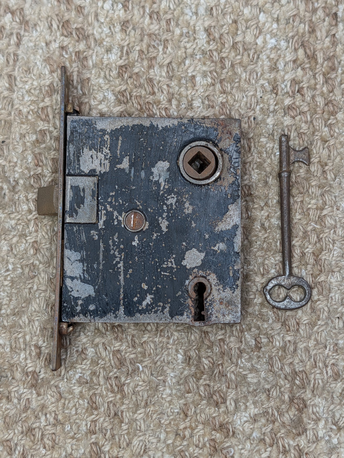 Antique Interior Mortise Lock Door Hardware #5164 (4-8-12) With Key