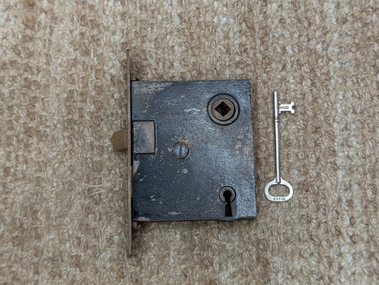 Antique Interior Mortise Lock Door Hardware #5164 (1-5-9) With Key