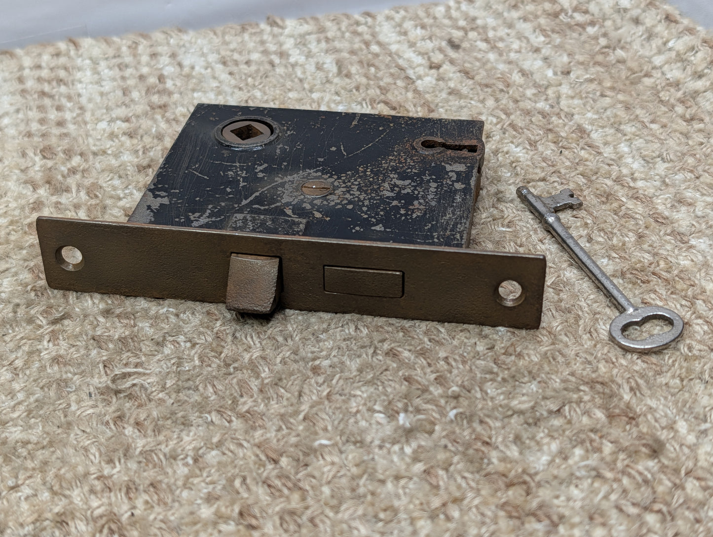 Antique Interior Mortise Lock Door Hardware #5164 (2-6-10) With Key